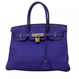 Hermes Birkin 30 Togo Iris Handbag with T Stamp for Women